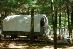 Covered wagon side view