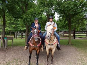 Riders with helmets